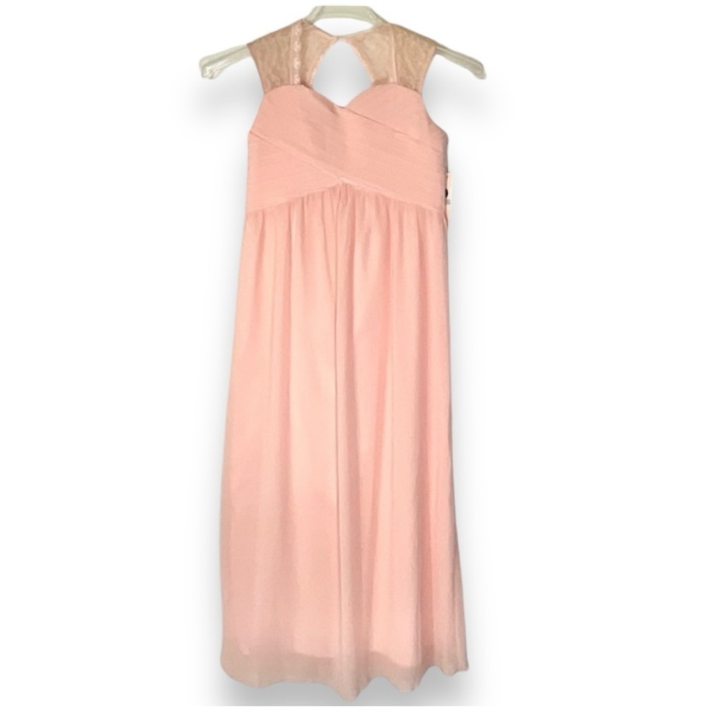 iEfiel Dress Formal Pink Lace  Prom Wedding Bridal Long Maxi Size Small‎ NWT